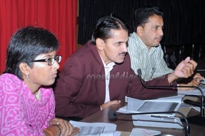 Bharat Lal Meena reviewing developmental programmes in Mangalore